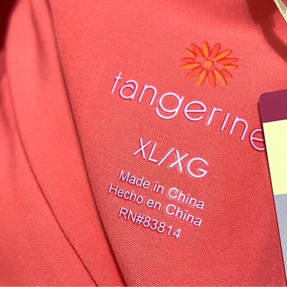 Tangerine Quilted Puffer Vest w/ Pockets & 2-Position Front Zipper in Papaya XL - Picture 8 of 13